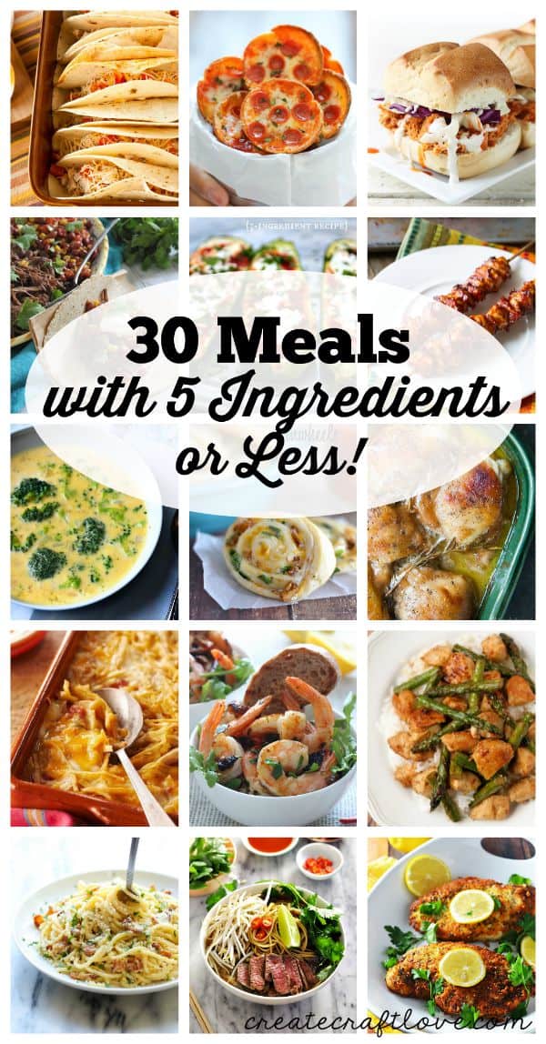30 Meals with 5 Ingredients or Less | Meal Planning