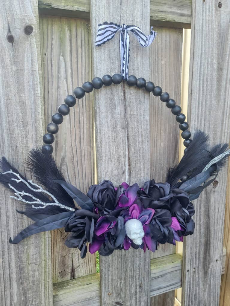 beaded halloween wreath lead